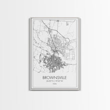 Carregar imagem no visualizador da galeria, Brownsville Street Map, Texas Map, City Map Art, Modern Art, Wall Art, Canvas Print, Canvas Wall Art, Dorm Décor, Graduation Gift,