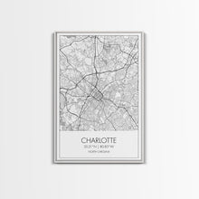 Cargar imagen en el visor de la galería, Charlotte Street Map, North Carolina Map, City Map Art, Modern Art, Wall Art, Canvas Print, Canvas Wall Art, Travel Wall Art, Gift For Mom