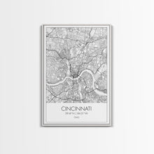 Cargar imagen en el visor de la galería, Cincinnati Street Map, Ohio Map, City Map Art, Minimalist Art, Wall Art, Canvas Print, Canvas Wall Art, Travel Wall Art, Birthday Gift