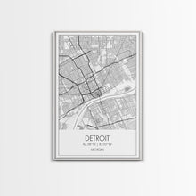 Load image into Gallery viewer, Detroit Street Map, Michigan Map, City Map Art, Minimalist Art, Wall Art, Canvas Print, Wall Art Bedroom, Travel Prints, Gift For Couple