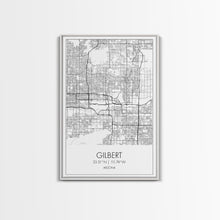 Carregar imagem no visualizador da galeria, Gilbert Street Map, Arizona Map, City Map Art, Minimalist Art, Wall Art, Canvas Print, Black And White Map, Man Cave Art, Travel Wall Art