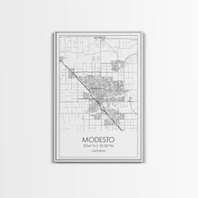 Load image into Gallery viewer, Modesto Street Map, California Map, City Map Art, Modern Art, Wall Art, Canvas Print, Home Décor Wall Art, Friendship Gift, Travel Wall Art