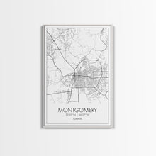 Load image into Gallery viewer, Montgomery Street Map, Alabama Map, City Map Art, Modern Art, Wall Art, Canvas Print, Bedroom Print, Family Gift, Travel Wall Décor