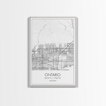 Load image into Gallery viewer, Ontario Street Map, California Map, City Map Art, Modern Art, Wall Art, Canvas Print, Bedroom Prints, Birthday Gift, Travel Wall Décor