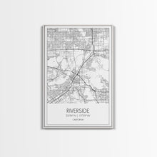 Load image into Gallery viewer, Riverside Street Map, California Map, City Map Art, Minimalist Art, Wall Art, Canvas Print, Unique Wall Décor, Boyfriend Gift, Travel Art