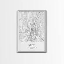 Load image into Gallery viewer, Salem Street Map, Oregon Map, City Map Art, Minimalist Art, Wall Art, Canvas Print, Dorm Room Décor, Graduation Gift, Travel Wall Print