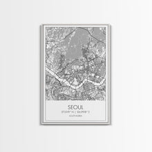 Load image into Gallery viewer, Seoul Street Map, South Korea Map, Asia City Map Print, Minimalist Art, Wall Art, Canvas Print, Travel Gift For Women, Travel Wall Décor