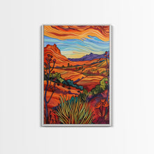 Carregar imagem no visualizador da galeria, Framed Canvas Print, Serene Desert Landscape with Rolling Hills, Beautiful Wall Art for Living Room or Bedroom Decor