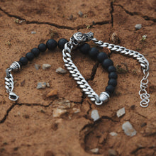 Carregar imagem no visualizador da galeria, Skullistic Double Layer Obsidian Bracelet