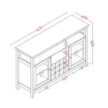 Carregar imagem no visualizador da galeria, 51" Wide Wood Cupboard Buffet Storage Cabinet with Wine Rack for 12-Bottles