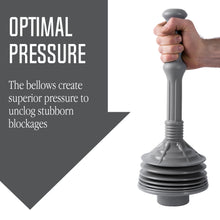 Load image into Gallery viewer, Bellows Accordion Toilet Plunger (Grey)