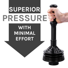 Load image into Gallery viewer, Antimicrobial Bellows Accordion Toilet Plunger with Black Storage Tray (Black)