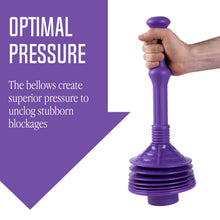 Load image into Gallery viewer, Bellows Accordion Toilet Plunger (Purple)