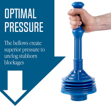Load image into Gallery viewer, Bellows Accordion Toilet Plunger (Blue)