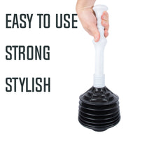 Load image into Gallery viewer, Bellows Accordion Toilet Plunger (Black and White)