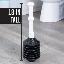 Load image into Gallery viewer, Bellows Accordion Toilet Plunger (Black and White)