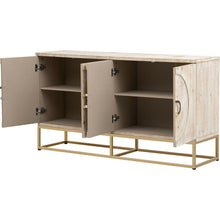 Cargar imagen en el visor de la galería, Four-Door Metal Handle Storage Cabinet, Adjustable Shelves, Suitable for Corridor, Entrance, Living Room, Study