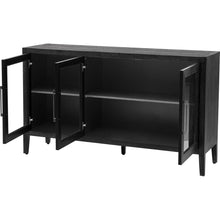 Load image into Gallery viewer, Wood Storage Cabinet with Three tempered glass doors and Adjustable Shelf,Suitable for living room, study and entrance