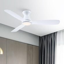 Carregar imagem no visualizador da galeria, 52" Ahmedabad Industrial DC Motor Flush Mount Reversible Ceiling Fan with LED Lighting and Remote Control