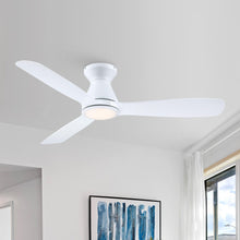 Carregar imagem no visualizador da galeria, 52" Ahmedabad Industrial DC Motor Flush Mount Reversible Ceiling Fan with LED Lighting and Remote Control