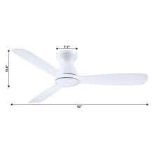Carregar imagem no visualizador da galeria, 52" Ahmedabad Industrial DC Motor Flush Mount Reversible Ceiling Fan with LED Lighting and Remote Control
