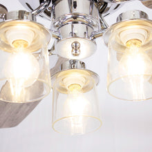 Carregar imagem no visualizador da galeria, 52" Bangatore Traditional Chrome Flush Mount Reversible Ceiling Fan with Lighting and Remote Control