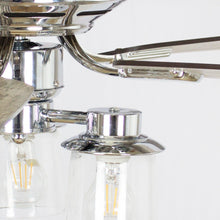 Carregar imagem no visualizador da galeria, 52" Bangatore Traditional Chrome Flush Mount Reversible Ceiling Fan with Lighting and Remote Control