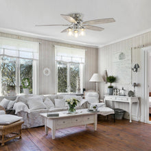 Carregar imagem no visualizador da galeria, 52" Bangatore Traditional Chrome Flush Mount Reversible Ceiling Fan with Lighting and Remote Control