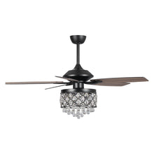 Carregar imagem no visualizador da galeria, 52" Berkshire Modern Downrod Mount Reversible Crystal Ceiling Fan with Lighting and Remote Control