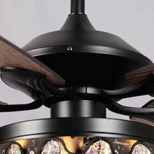 Carregar imagem no visualizador da galeria, 52" Berkshire Modern Downrod Mount Reversible Crystal Ceiling Fan with Lighting and Remote Control