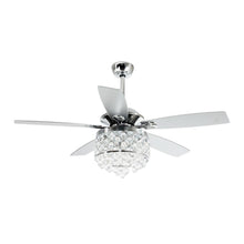 Carregar imagem no visualizador da galeria, 52" Berkshire Modern Downrod Mount Reversible Crystal Ceiling Fan with Lighting and Remote Control