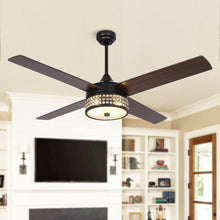 Carregar imagem no visualizador da galeria, 52" Cason Modern Downrod Mount Reversible Ceiling Fan with Lighting and Remote Control