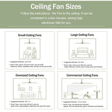 Carregar imagem no visualizador da galeria, 52” Ceiling Fan with Remote, Reversible DC Motor, 3 Wood Blades