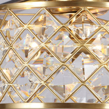 Carregar imagem no visualizador da galeria, 52" Cochin Modern Downrod Mount Reversible Crystal Ceiling Fan with Lighting and Remote Control