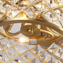 Carregar imagem no visualizador da galeria, 52" Cochin Modern Downrod Mount Reversible Crystal Ceiling Fan with Lighting and Remote Control