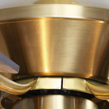 Carregar imagem no visualizador da galeria, 52" Cochin Modern Downrod Mount Reversible Crystal Ceiling Fan with Lighting and Remote Control