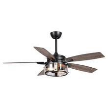 Carregar imagem no visualizador da galeria, 52" Coimbatore Farmhouse Downrod Mount Reversible Ceiling Fan with Lighting and Remote Control