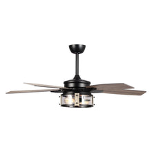 Carregar imagem no visualizador da galeria, 52" Coimbatore Farmhouse Downrod Mount Reversible Ceiling Fan with Lighting and Remote Control