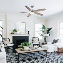 Carregar imagem no visualizador da galeria, 52" Dicken Farmhouse Downrod Mount Reversible Ceiling Fan with Lighting and Remote Control