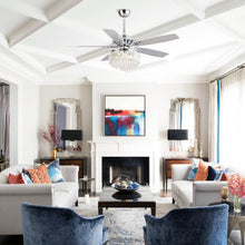 Carregar imagem no visualizador da galeria, 52" Elkton Modern Reversible Crystal Fandelier with Lighting and Remote Control