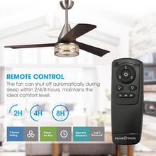 Carregar imagem no visualizador da galeria, 52" Farmhouse Satin Nickel Downrod Mount Reversible Crystal Ceiling Fan with Lighting and Remote Control