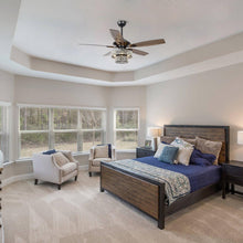 Carregar imagem no visualizador da galeria, 52" Howell Modern Downrod Mount Reversible Crystal Ceiling Fan with Lighting and Remote Control