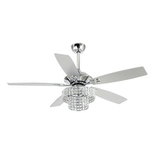 Carregar imagem no visualizador da galeria, 52" Howell Modern Downrod Mount Reversible Crystal Ceiling Fan with Lighting and Remote Control