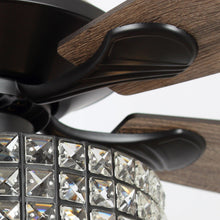 Carregar imagem no visualizador da galeria, 52" Howell Modern Downrod Mount Reversible Crystal Ceiling Fan with Lighting and Remote Control