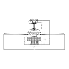 Carregar imagem no visualizador da galeria, 52" Howell Modern Downrod Mount Reversible Crystal Ceiling Fan with Lighting and Remote Control