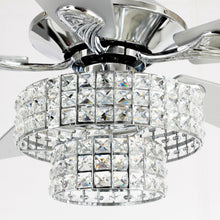 Carregar imagem no visualizador da galeria, 52" Howell Modern Downrod Mount Reversible Crystal Ceiling Fan with Lighting and Remote Control