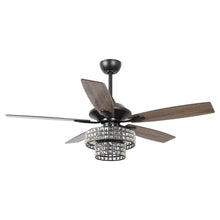 Carregar imagem no visualizador da galeria, 52" Howell Modern Downrod Mount Reversible Crystal Ceiling Fan with Lighting and Remote Control