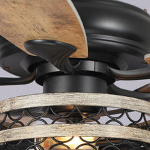 Carregar imagem no visualizador da galeria, 52" Hyderabad-Secunderabad Farmhouse Downrod Mount Reversible Ceiling Fan with Lighting and Remote Control