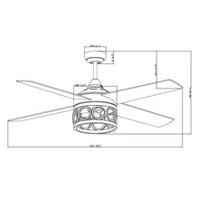 Carregar imagem no visualizador da galeria, 52" Hyderabad-Secunderabad Farmhouse Downrod Mount Reversible Ceiling Fan with Lighting and Remote Control