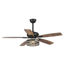 Carregar imagem no visualizador da galeria, 52" Hyderabad-Secunderabad Farmhouse Downrod Mount Reversible Ceiling Fan with Lighting and Remote Control
